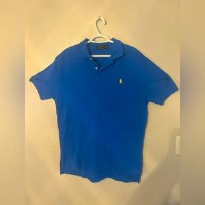 (Custom Slim Fit Spa Terry Polo Shirt) size L royal blue